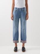 Caro Editions - Reworked Levi's Denim Straight-leg Jeans - Womens - Pink Green