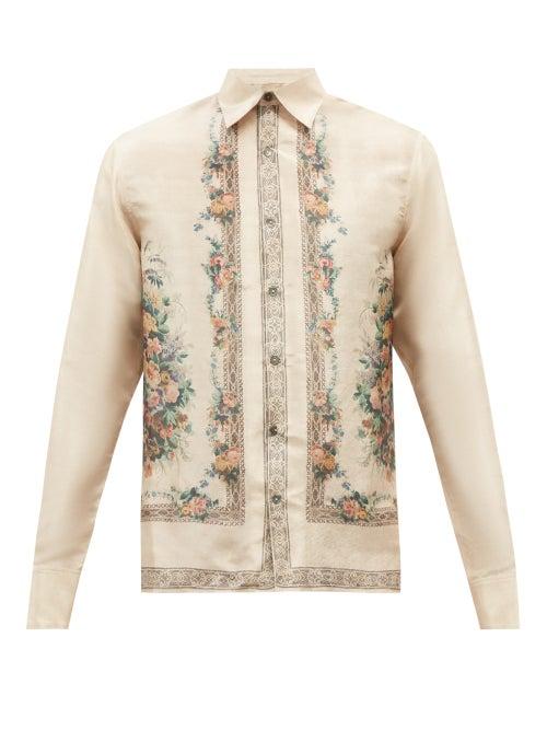 73 London - Floral-print Silk-twill Shirt - Mens - Multi