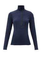 Matchesfashion.com Goldbergh - Serena Half-zipped Jersey Base-layer Top - Womens - Navy