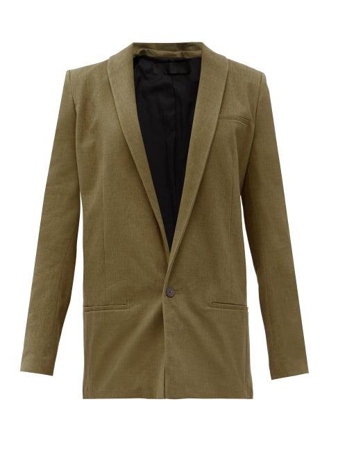 Matchesfashion.com Haider Ackermann - Beaumont Single-breasted Cotton-twill Blazer - Womens - Khaki