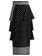 Stella Mccartney Stripe And Polka-dot Print Silk Skirt