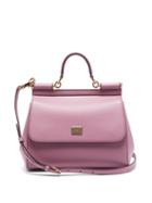 Matchesfashion.com Dolce & Gabbana - Sicily Medium Grained-leather Bag - Womens - Pink