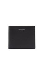 Matchesfashion.com Saint Laurent - Bi Fold Pebbled Leather Wallet - Mens - Black