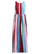 Matchesfashion.com Le Sirenuse, Positano - Julia Striped Print Cotton Maxi Dress - Womens - Multi