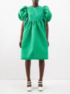 Cecilie Bahnsen - Dahlia Puff-sleeve Matelass Midi Dress - Womens - Emerald