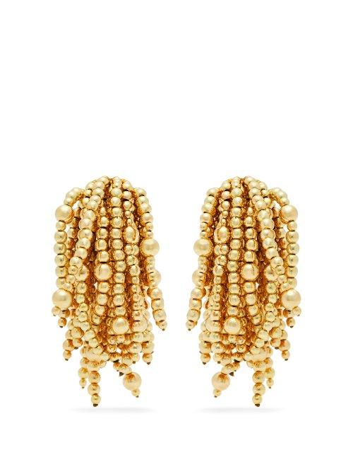 Matchesfashion.com Vanda Jacintho - Urchin Beaded Clip On Earrings - Womens - Gold