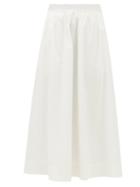 Totme - Voluminous Cotton-poplin Midi Skirt - Womens - White