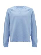 Matchesfashion.com Albam - Raw-hem Cotton-blend Sweatshirt - Mens - Light Blue