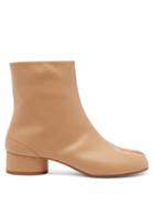 Matchesfashion.com Maison Margiela - Tabi Split-toe Leather Boots - Womens - Nude