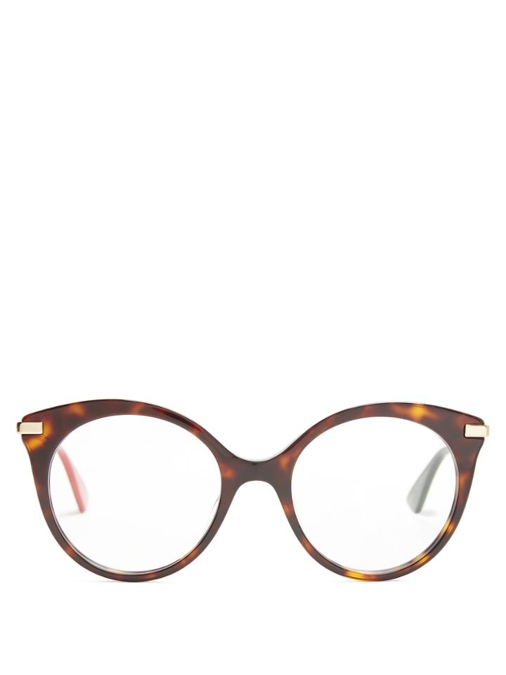 Gucci Round-frame Tortoiseshell Glasses