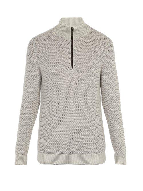 Matchesfashion.com Iris Von Arnim - Kolumbus Zip Up Cashmere Sweater - Mens - Light Grey