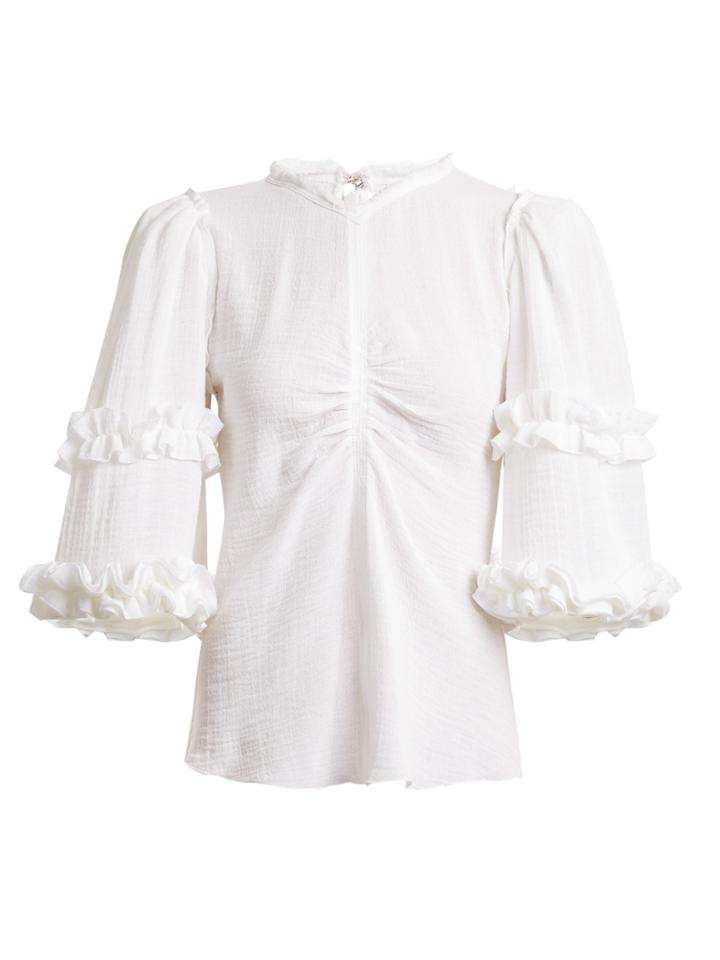 Isabel Marant Cleavon Ruffled Cotton Top