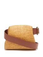 Matchesfashion.com Osoi - Brot Mini Raffia And Leather Cross Body Bag - Womens - Beige