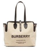 Ladies Bags Burberry - Medium Logo-print Cotton-canvas Tote Bag - Womens - Black