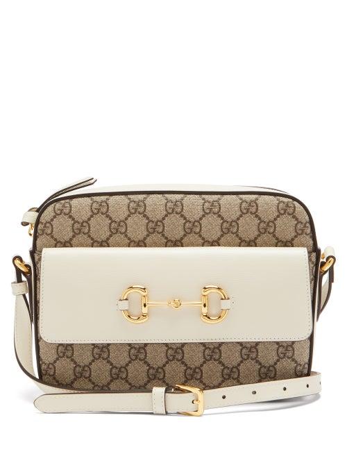 Matchesfashion.com Gucci - 1955 Horsebit Gg Supreme Cross-body Bag - Womens - White Multi