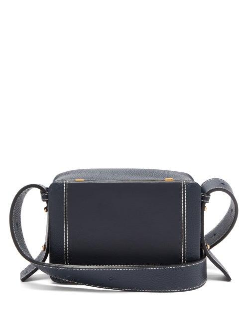 Matchesfashion.com Lutz Morris - Maya Large Grained-leather Cross-body Bag - Womens - Navy