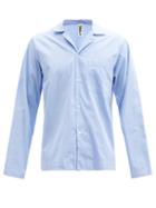 Mens Basics Tekla - Striped Organic Cotton-poplin Pyjama Top - Mens - Blue White