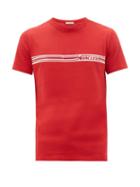 Matchesfashion.com Moncler - Printed-logo Cotton-jersey T-shirt - Mens - Red