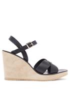 Matchesfashion.com A.p.c. - Juliette Leather Wedge Sandals - Womens - Navy