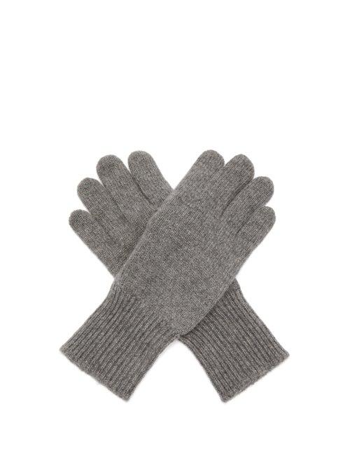 Matchesfashion.com Brunello Cucinelli - Suede Panelled Cashmere Gloves - Mens - Grey