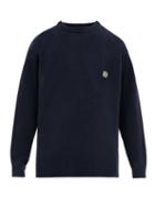 Matchesfashion.com Loewe - Anagram Embroidered Wool Sweater - Mens - Navy