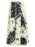 Matchesfashion.com Erdem - Elena Rosemont Willow-print Cotton Skirt - Womens - Yellow Print