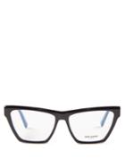 Saint Laurent - Angular Cat-eye Acetate Glasses - Womens - Black Clear