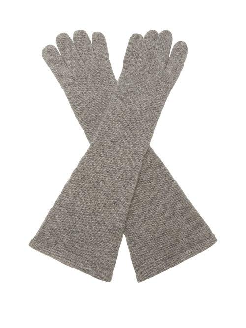 Totme - Longline Cashmere Gloves - Womens - Light Grey