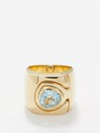 Retrouvai - Impetus Aquamarine & 14kt Gold Ring - Womens - Blue Multi