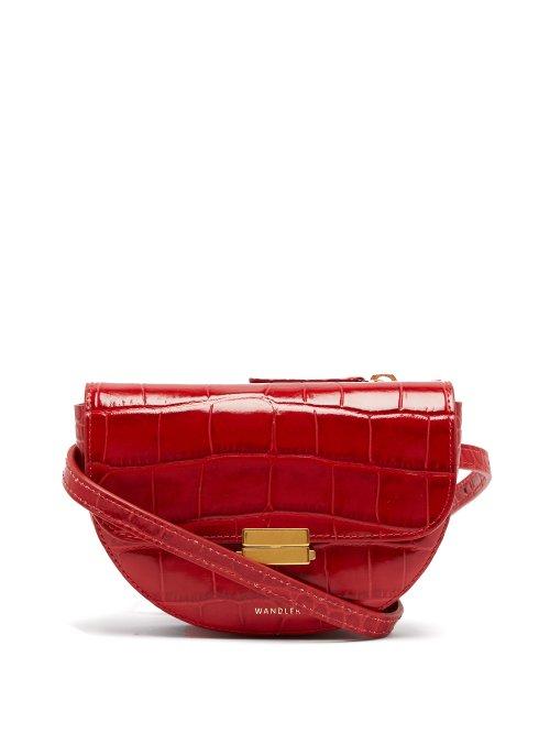 Matchesfashion.com Wandler - Anna Crocodile Effect Leather Belt Bag - Womens - Red