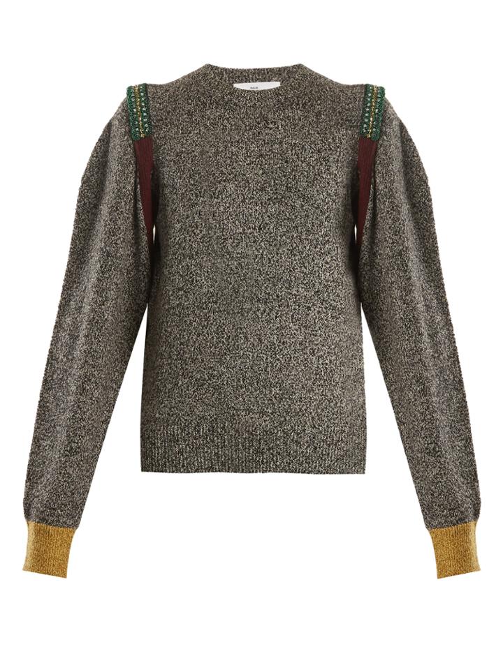 Toga Bead-embellished Wool-blend Knit Sweater