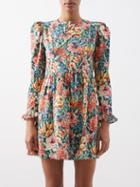 Batsheva - X Laura Ashley Prairie Floral-print Cotton Dress - Womens - Multi