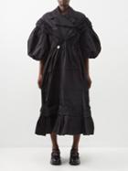 Simone Rocha - Puff-sleeve Gathered-taffeta Trench Coat - Womens - Black