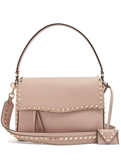 Matchesfashion.com Valentino - Rockstud Leather Shoulder Bag - Womens - Nude