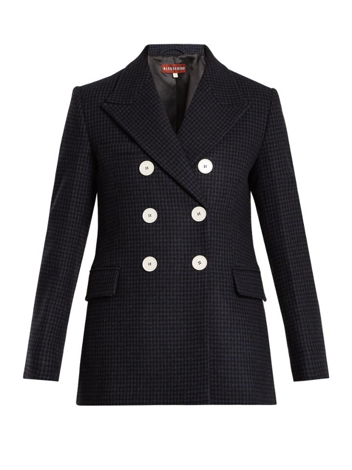 Alexachung Hound's-tooth Checked Wool-blend Blazer