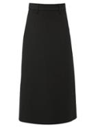 Matchesfashion.com Prada - A Line Wool Twill Skirt - Womens - Black