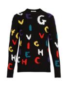 Matchesfashion.com Givenchy - Logo Letters Intarsia Knit Wool Sweater - Mens - Multi