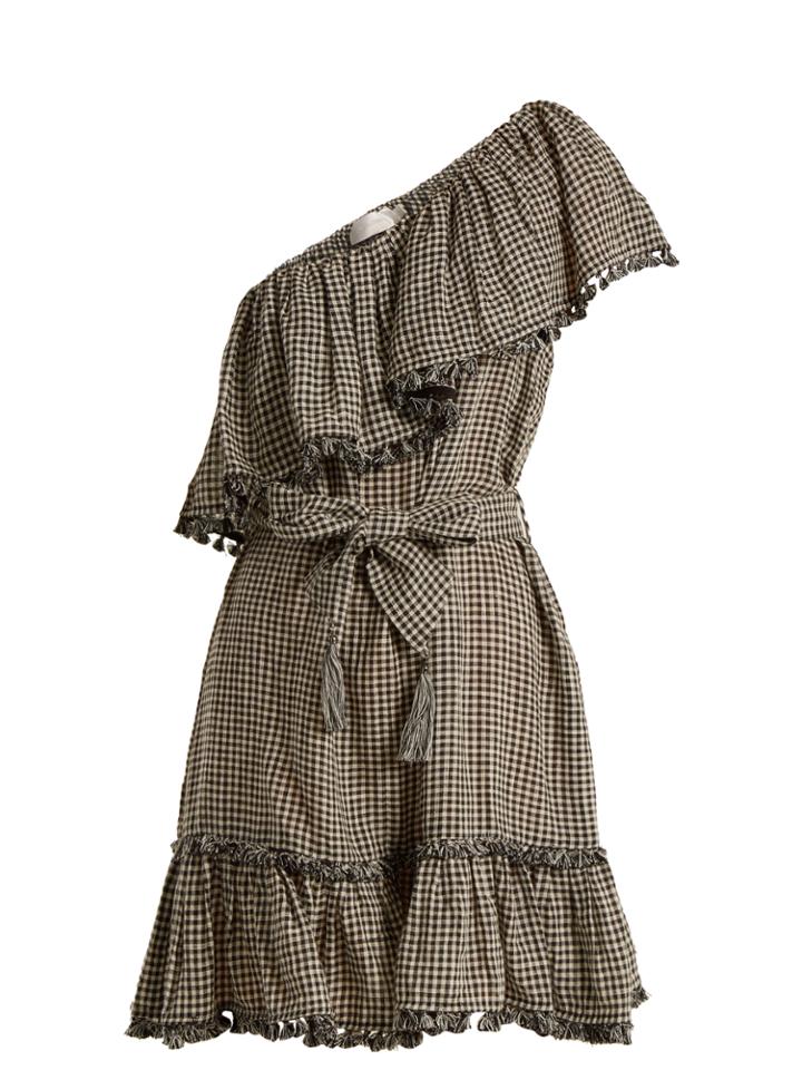 Zimmermann Paradiso Gingham Linen-blend Mini Dress