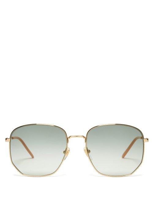 Matchesfashion.com Gucci - Gg Metal Frame Sunglasses - Womens - Blue Multi
