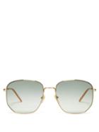Matchesfashion.com Gucci - Gg Metal Frame Sunglasses - Womens - Blue Multi