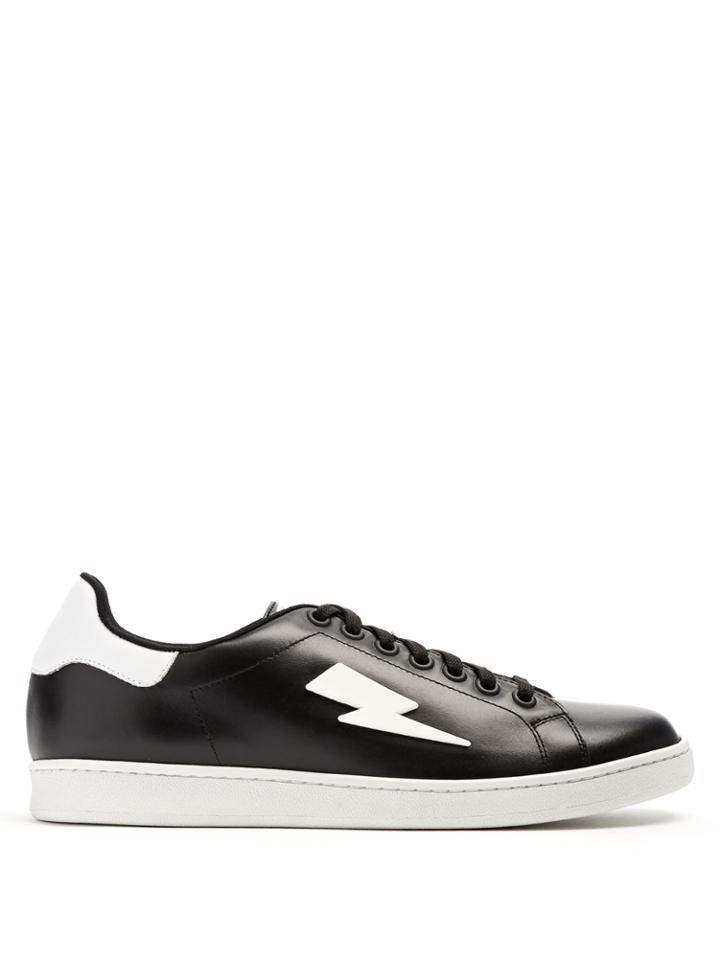 Neil Barrett Lightning-bolt Low-top Leather Trainers