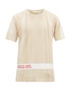 Matchesfashion.com Helmut Lang - Strange Days Logo Print Cotton T Shirt - Mens - Beige Multi