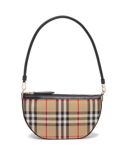 Ladies Bags Burberry - Olympia Vintage-check Canvas Shoulder Bag - Womens - Beige Multi