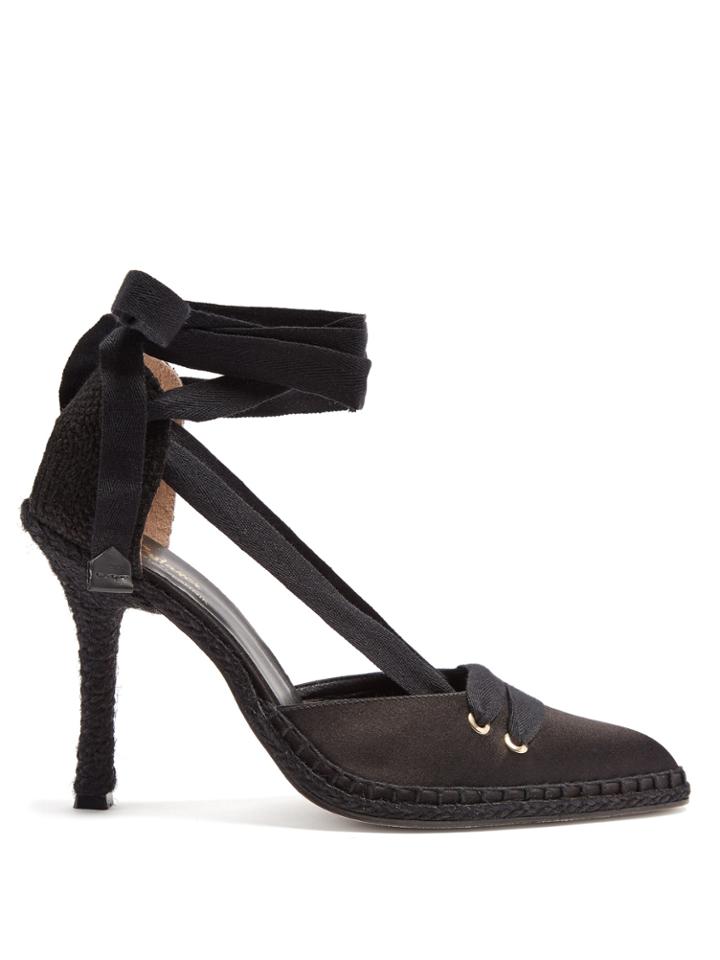 Castañer X Manolo Blahnik Pointed-toe Satin Pumps