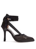 Castañer X Manolo Blahnik Pointed-toe Satin Pumps