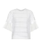 Chloé Contrast-cuff Macram-lace Top