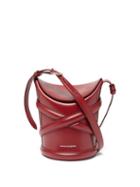 Alexander Mcqueen - Curve Leather Bucket Bag - Womens - Burgundy