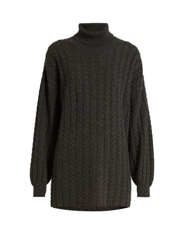Ryan Roche Roll-neck Cable-knit Cashmere Sweater
