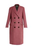 Msgm Double-breasted Hound's-tooth Wool Coat