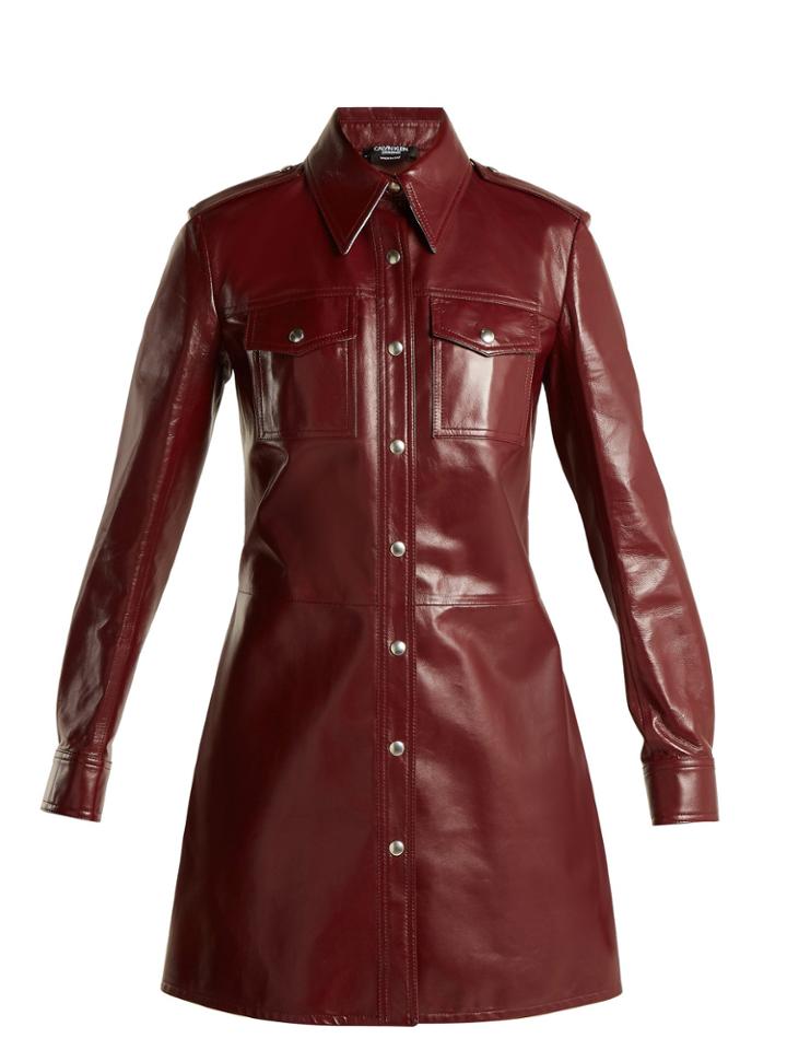 Calvin Klein 205w39nyc Leather Button-through Shirtdress